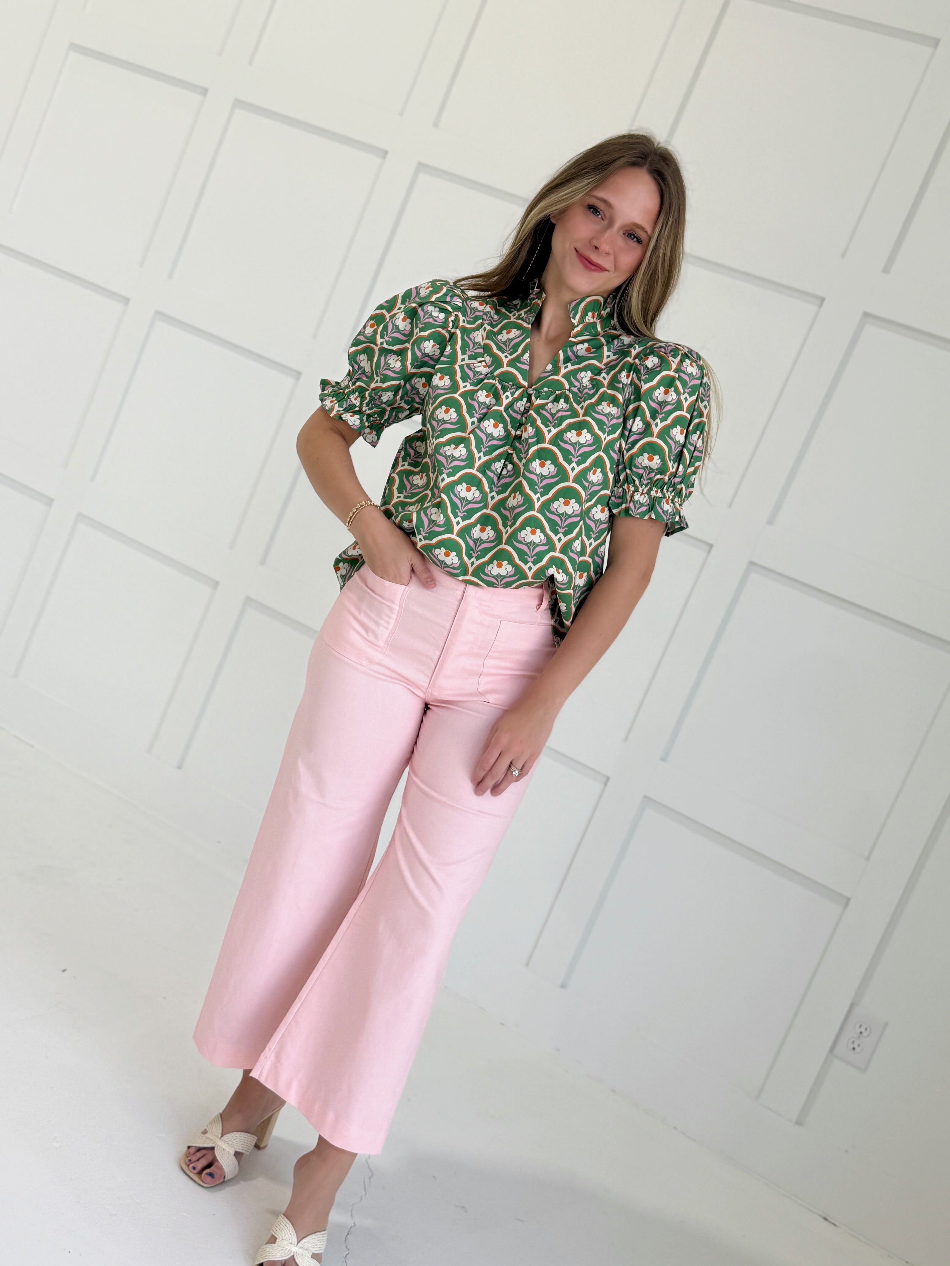 Ari Cropped Pants - Pink