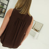 Hideaway Scarf Blouse - Brown