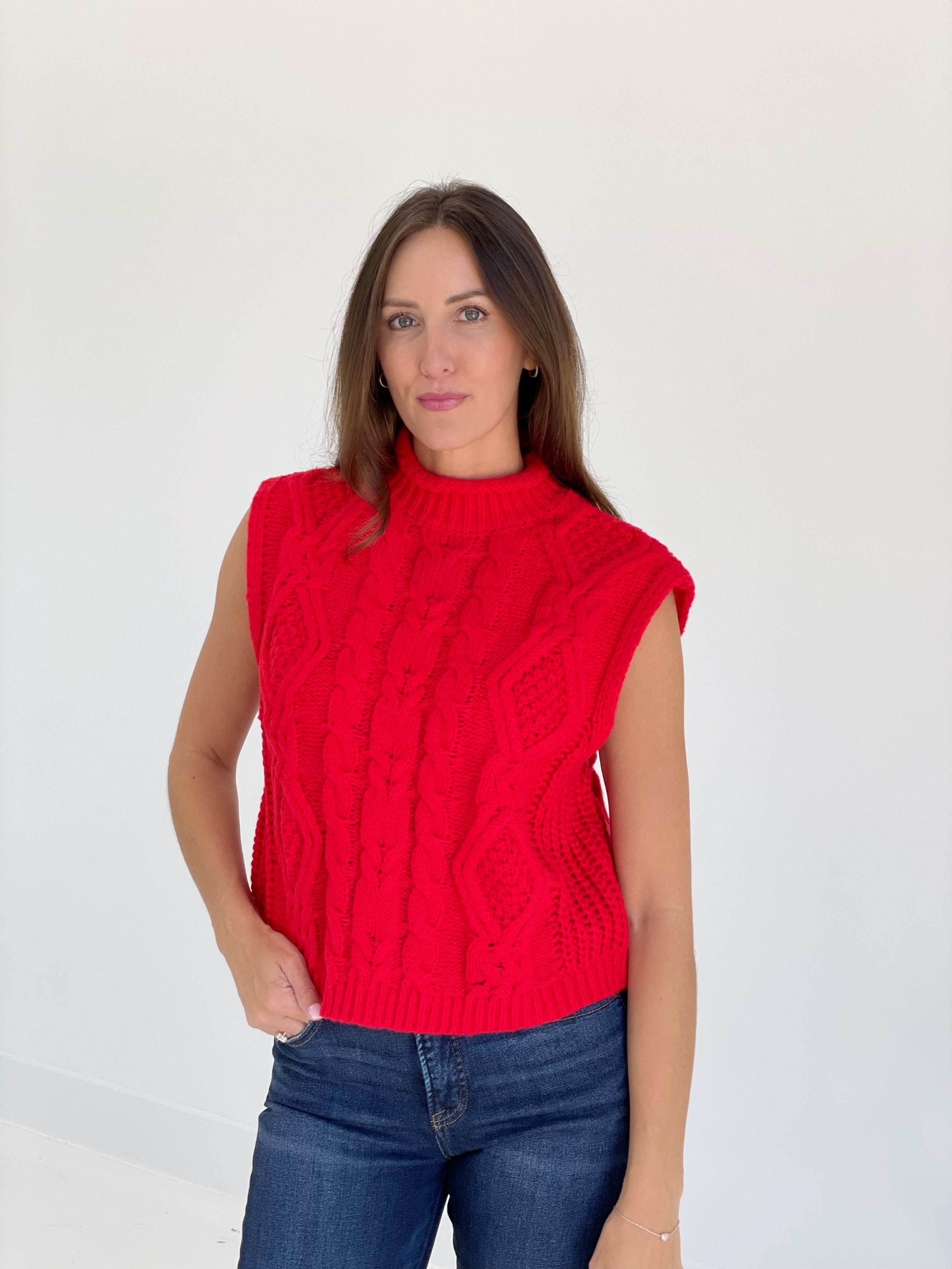 The Clique Sweater Top - Red