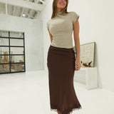 Sonja Slip Skirt - Brown