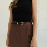Naomi Belted Skort - Cocoa