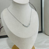 Bezeled Bar Necklace - Silver