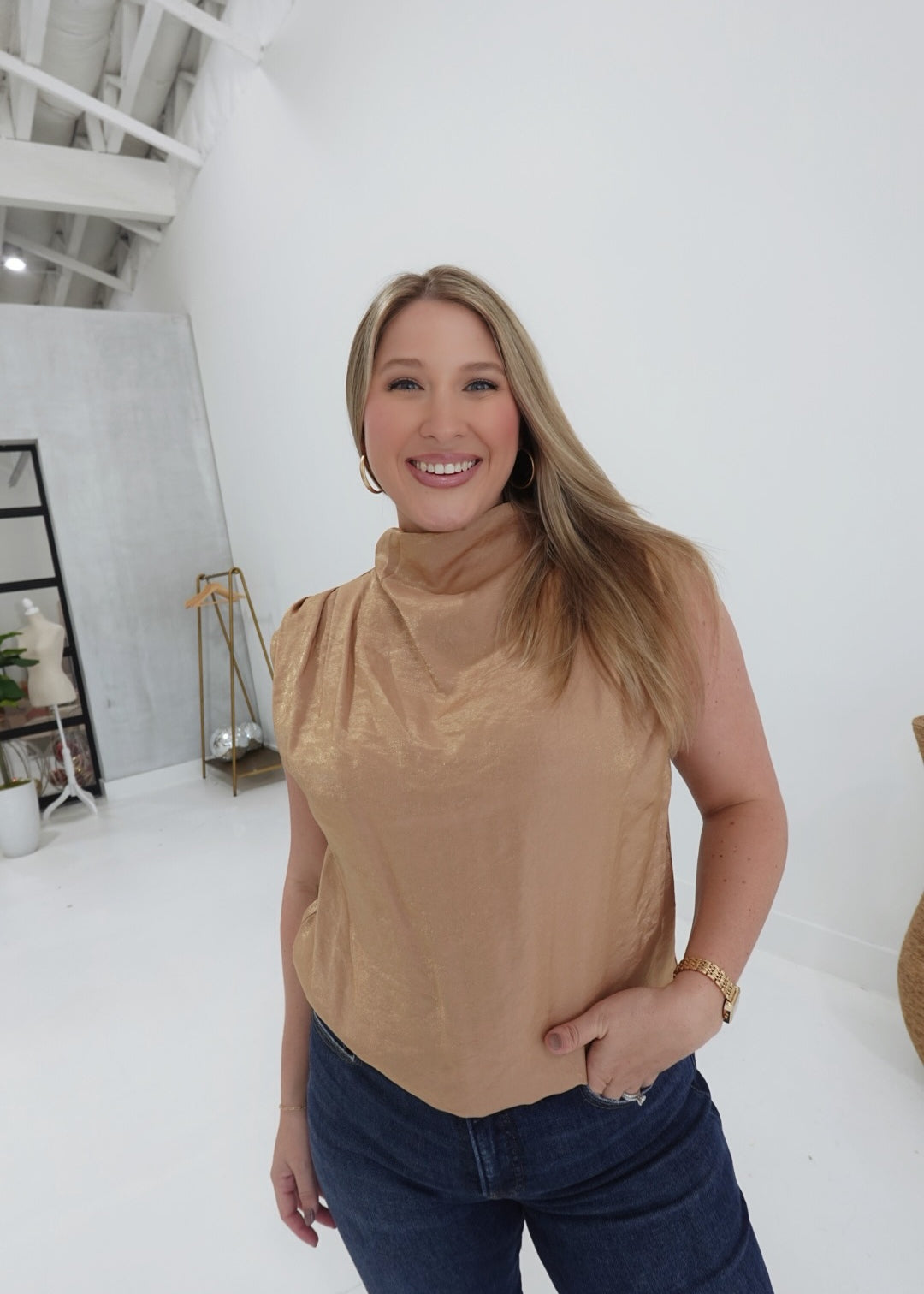 Old Satin Soul Top - Taupe