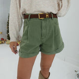 Introduction Cuffed Shorts - Olive