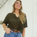 Crowley Knit Top - Olive