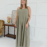 Ollie Jumpsuit - Light Olive