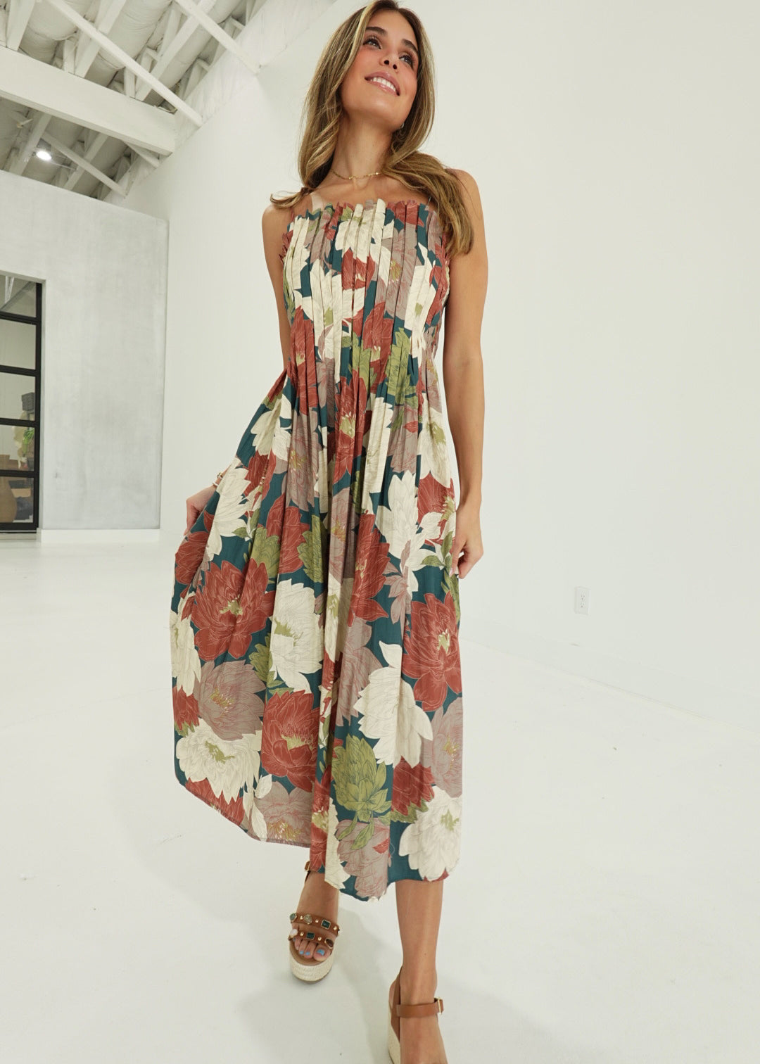 Celeste Midi Dress - Teal