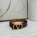 Chic V Buckle Belt - Brown