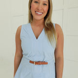 Inheritance Peplum Top - Blue