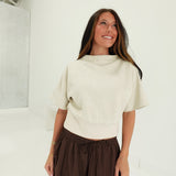 Mockery Suede Top - Cream