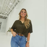 Crowley Knit Top - Olive