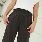 Marna Smocked Pants - Charcoal