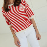 Jessie Striped Sweater - Red