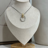 Metallic Hoop Cord Necklace - Mix