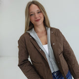 Quilted Combo Jacket - Cocoa