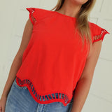 Lydia Cut-Out Top - Red