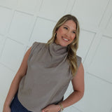 Old Satin Soul Top - Grey