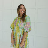 Prairies Printed Mini Dress - Green