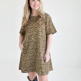 Ledger Leopard Mini Dress - Camel