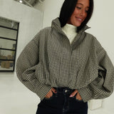 Twist on Gingham Jacket - Black
