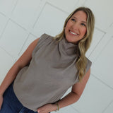 Old Satin Soul Top - Grey