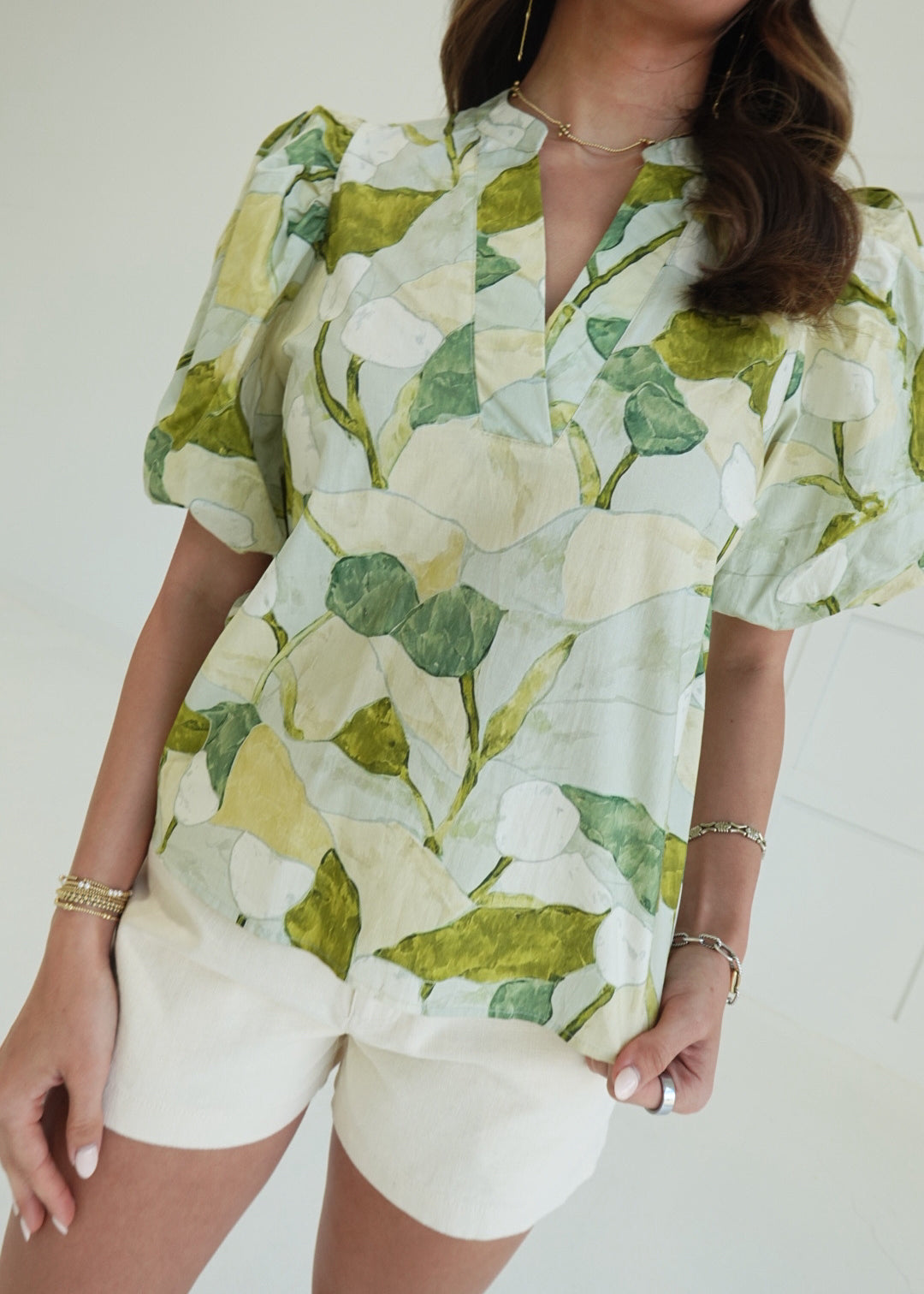 Felicity Floral Top - Green