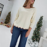 Fidelity Scallop Sweater - Oatmeal
