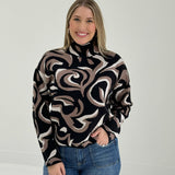 Lizzy Turtleneck Sweater - Black Multi