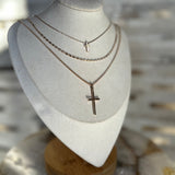 Tri-Layer Cross Pendant Necklace