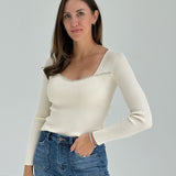 Dresden Rhinestone Top - Cream