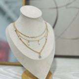 Teardrop Multilayer Charm Necklace