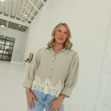 Lois Lace Top - Olive