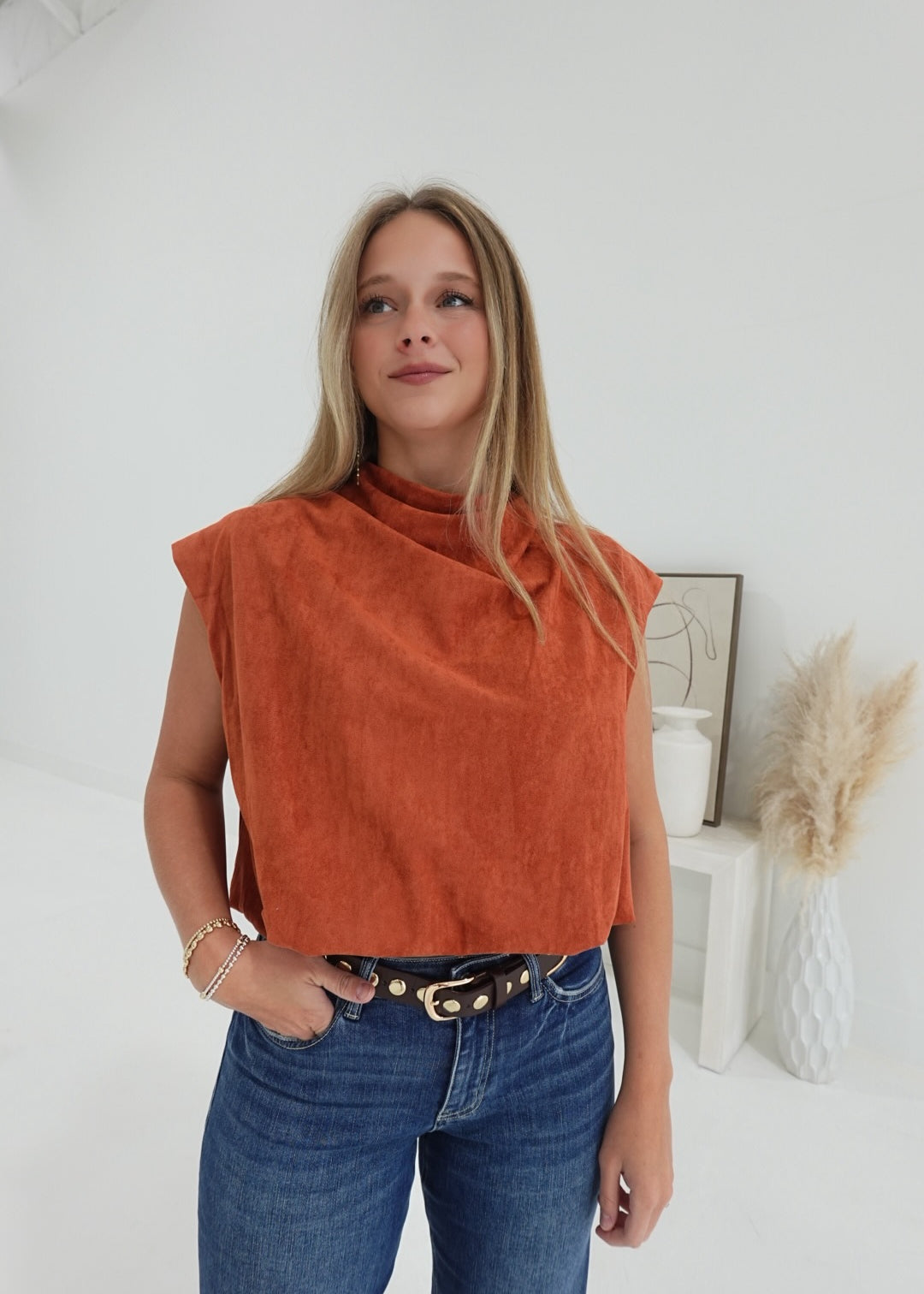 Splurge Balloon Top - Rust