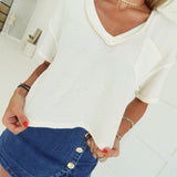 V-Neck Ribbed Tee Time