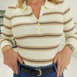 Izzy Polo Top - Cream Multi