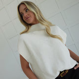 Overturned Mock Neck Sweater - Ivory