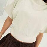 Mockery Suede Top - Cream
