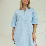 Jenna Shirt Dress - Sky