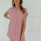 Subtle Smocking Mini Dress - Mauve