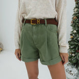 Introduction Cuffed Shorts - Olive