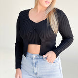 Topher Sweater Top - Black