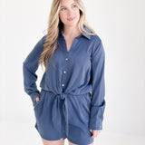 Feeling Fall Romper - Midnight