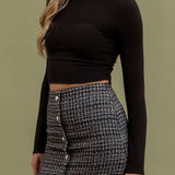 Jealousy Fleeting Tweed Mini Skirt *store only