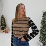 A Simple Look Sweater - Taupe Combo