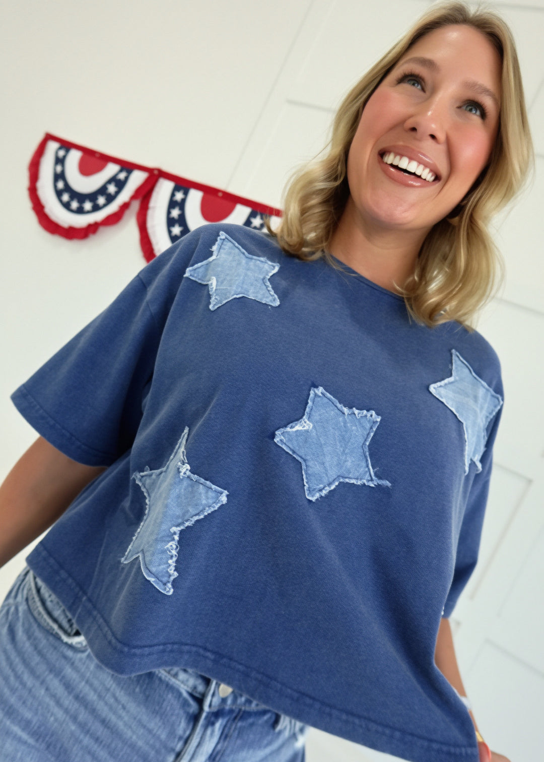 Star Patch Tee - Navy