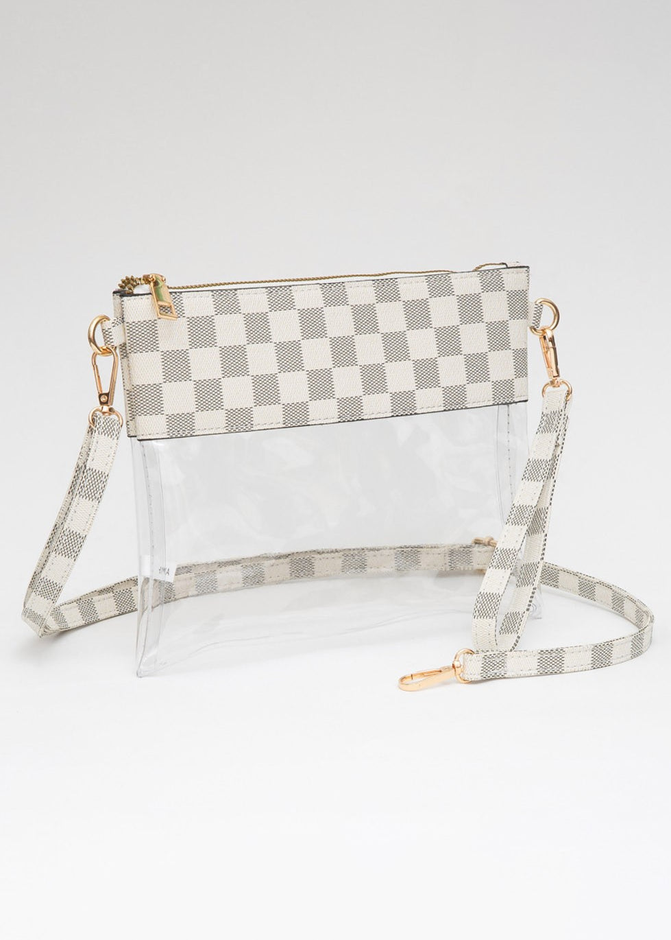 Checkered Clear Crossbody Bag