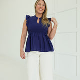 Flutter Me Top - Navy