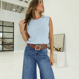 Aisa Sleeveless Sweater - Blue