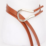 Metal Buckle Belt - Camel/Gold