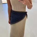 Abstract Waist Scarf - Navy